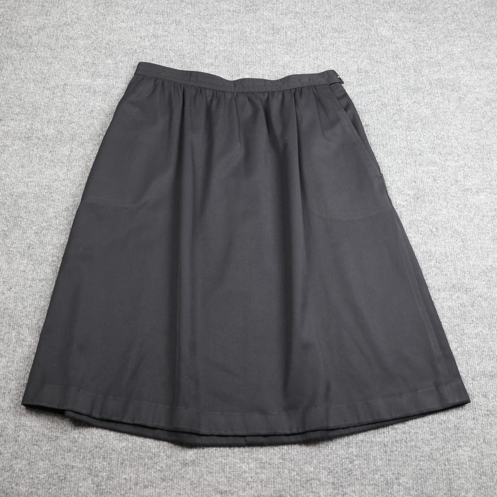 Vintage‎ BJ Barnett Skirt Womens 18 Black A-Line Midi Poly Rayon Workwear 90s